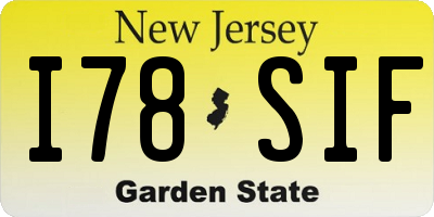 NJ license plate I78SIF