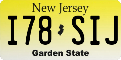 NJ license plate I78SIJ