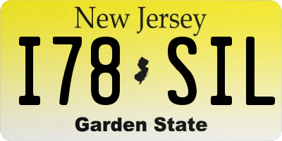 NJ license plate I78SIL