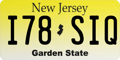 NJ license plate I78SIQ
