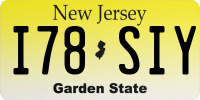 NJ license plate I78SIY