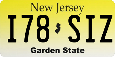 NJ license plate I78SIZ