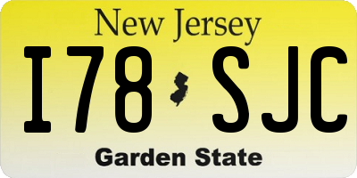 NJ license plate I78SJC