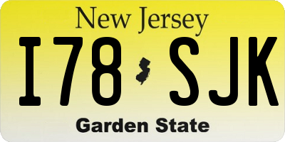 NJ license plate I78SJK