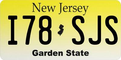 NJ license plate I78SJS