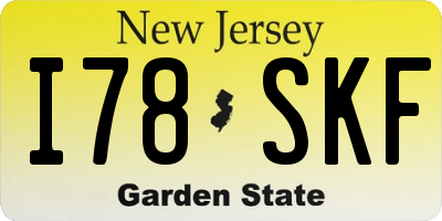 NJ license plate I78SKF