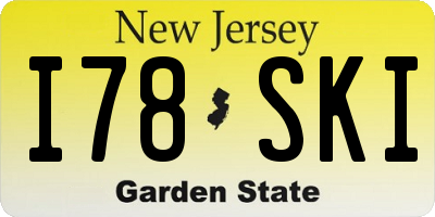 NJ license plate I78SKI