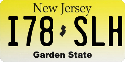 NJ license plate I78SLH