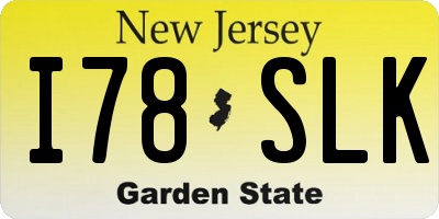 NJ license plate I78SLK