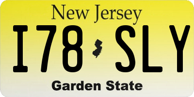 NJ license plate I78SLY