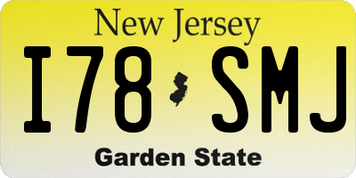 NJ license plate I78SMJ