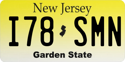 NJ license plate I78SMN