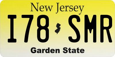 NJ license plate I78SMR