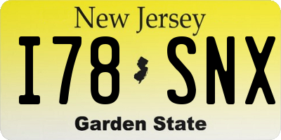 NJ license plate I78SNX