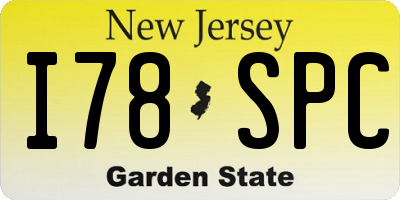 NJ license plate I78SPC