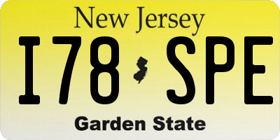 NJ license plate I78SPE