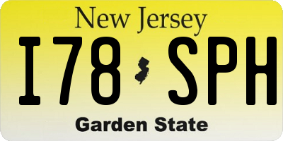 NJ license plate I78SPH