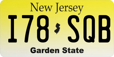 NJ license plate I78SQB