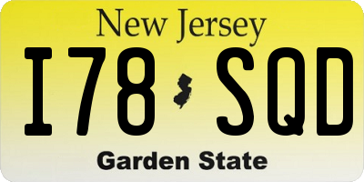 NJ license plate I78SQD