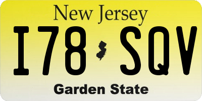 NJ license plate I78SQV