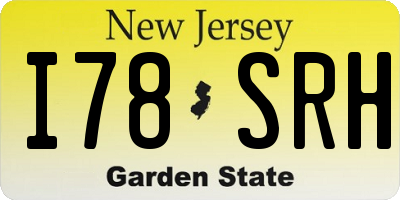 NJ license plate I78SRH