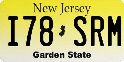 NJ license plate I78SRM