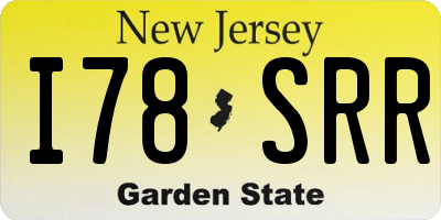 NJ license plate I78SRR