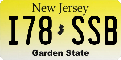 NJ license plate I78SSB