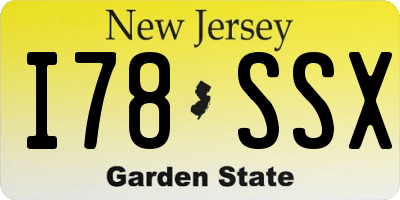 NJ license plate I78SSX