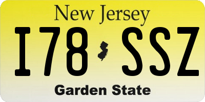 NJ license plate I78SSZ