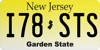 NJ license plate I78STS