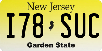 NJ license plate I78SUC