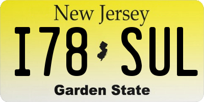 NJ license plate I78SUL