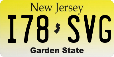 NJ license plate I78SVG