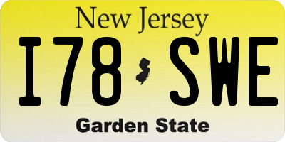 NJ license plate I78SWE