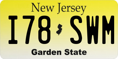 NJ license plate I78SWM