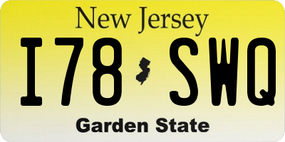 NJ license plate I78SWQ