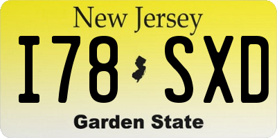 NJ license plate I78SXD