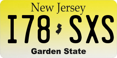 NJ license plate I78SXS