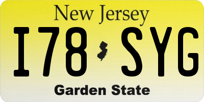 NJ license plate I78SYG