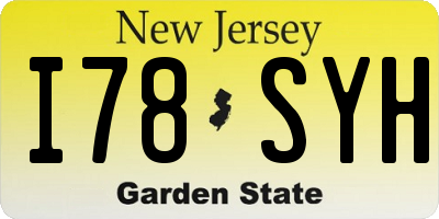 NJ license plate I78SYH