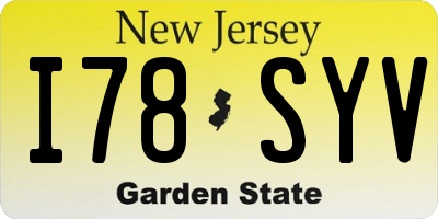 NJ license plate I78SYV