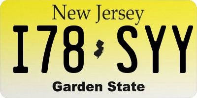 NJ license plate I78SYY