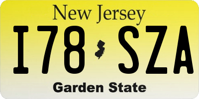 NJ license plate I78SZA