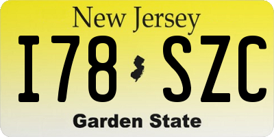 NJ license plate I78SZC