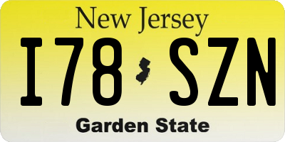 NJ license plate I78SZN