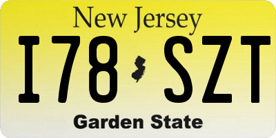 NJ license plate I78SZT