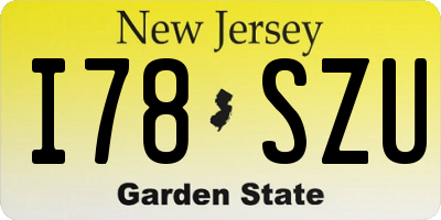 NJ license plate I78SZU