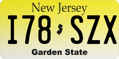 NJ license plate I78SZX