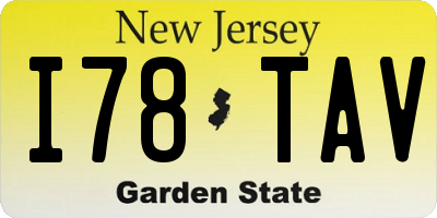 NJ license plate I78TAV